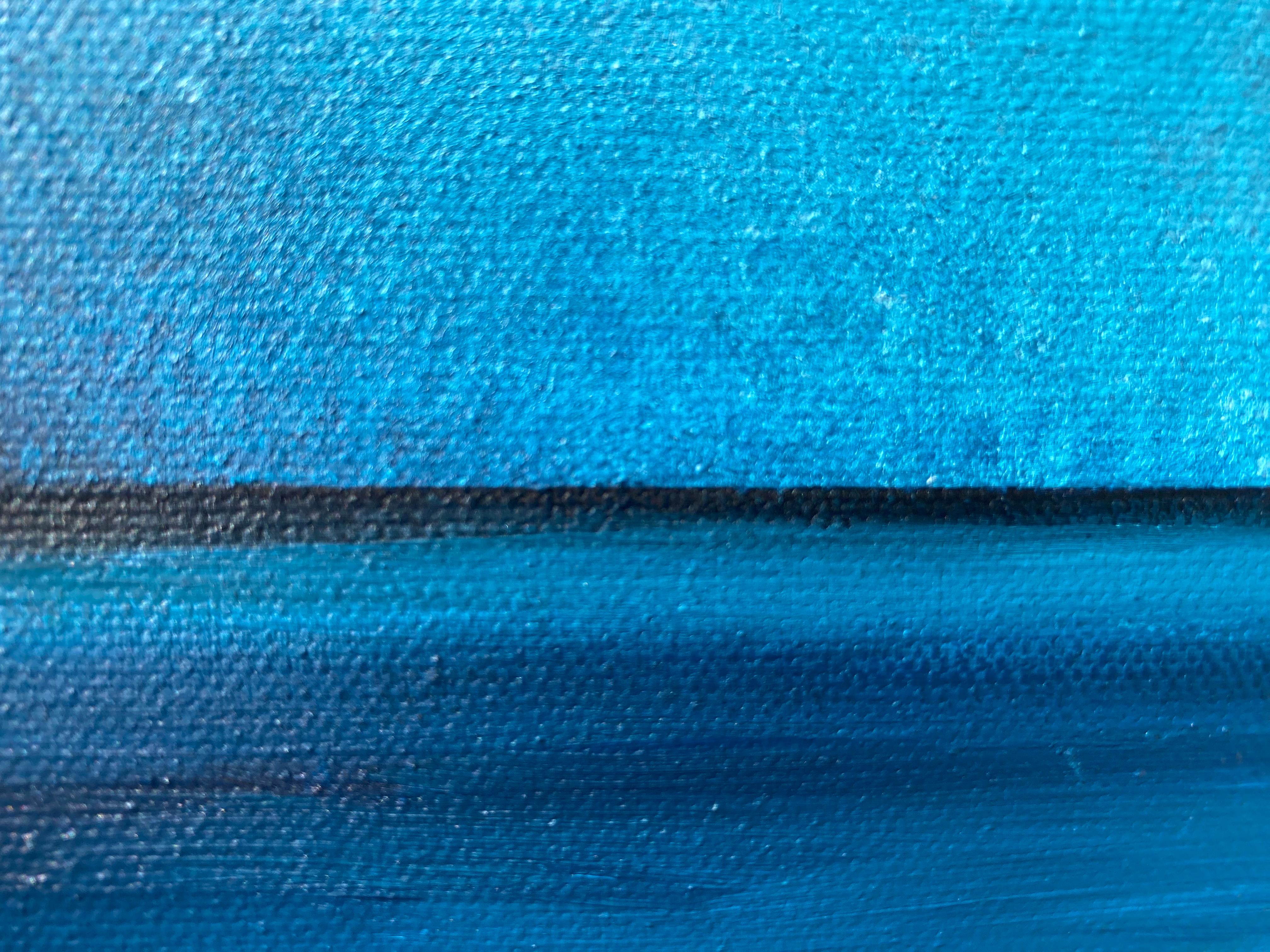 Black Sea Coastline, blue turquoise seascape, minimalistic For Sale 1