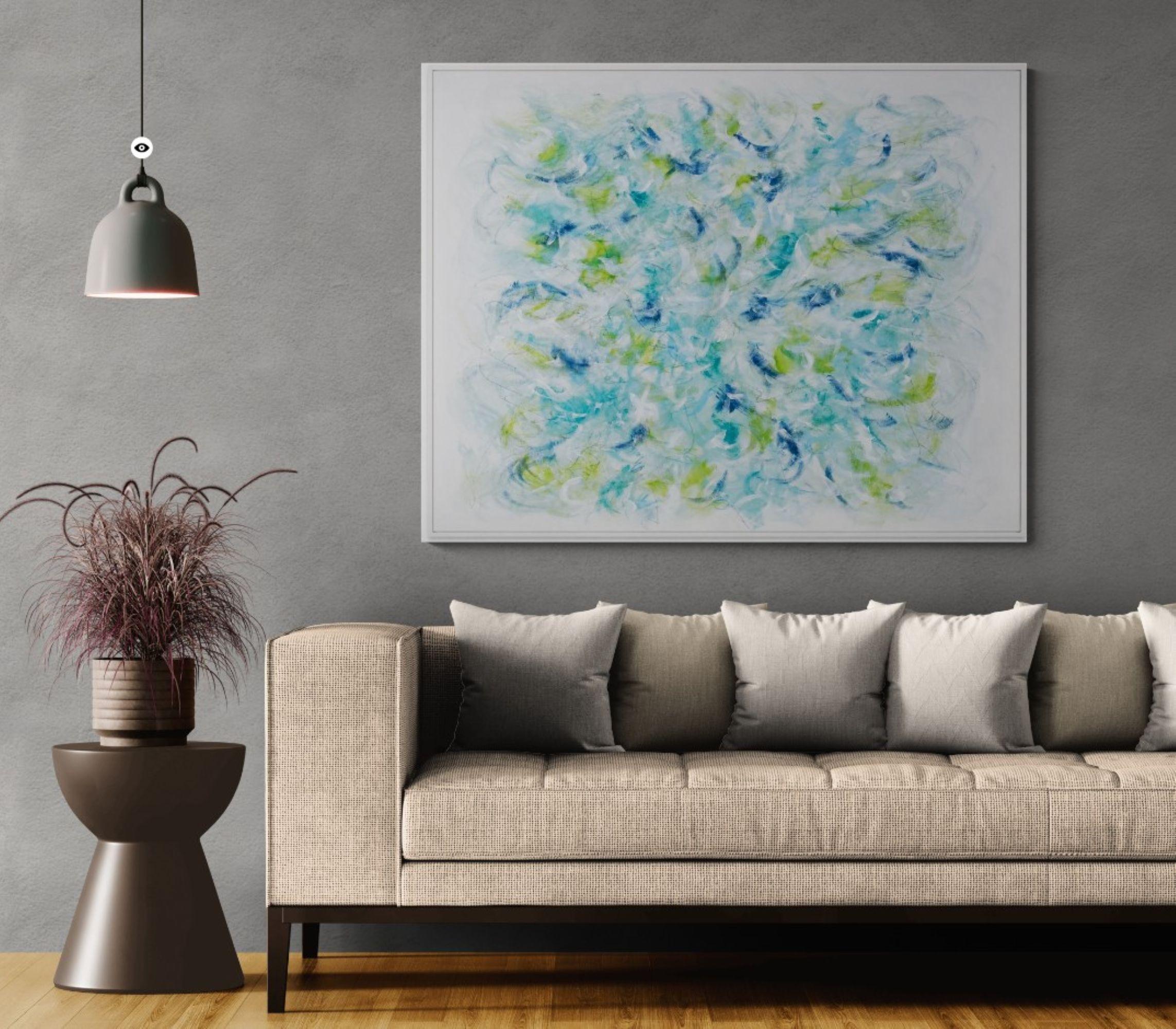 Blooming Spring Abstract Painting, Acrylic and Oil on Canvas, 2025