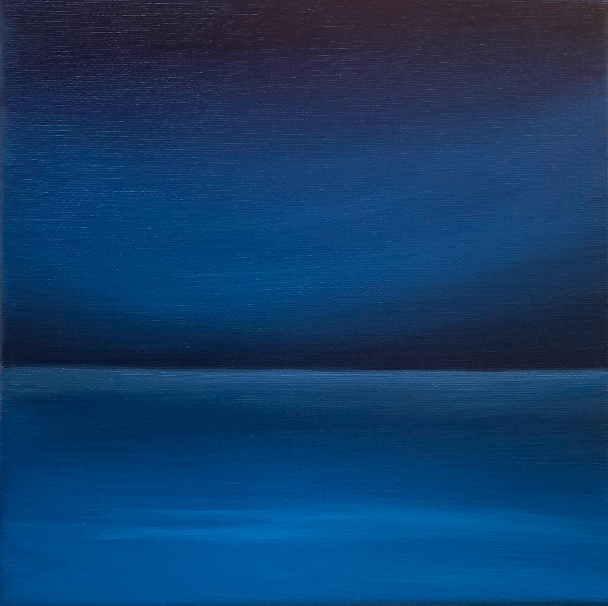 Blue Night water- paisaje marino , agua, Skyline , océano - Painting de Nataliia Krykun