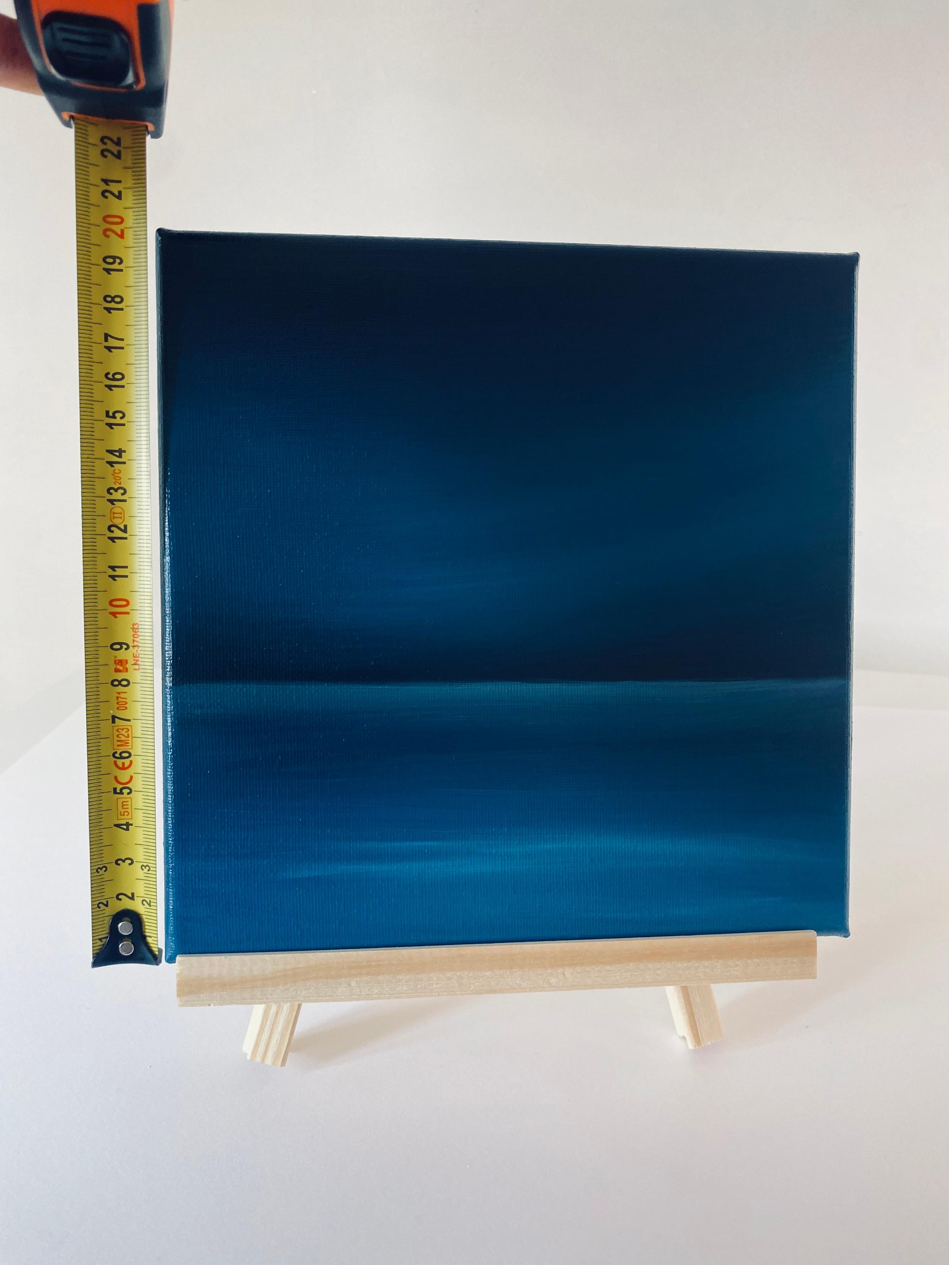 Blue Night water- paisaje marino , agua, Skyline , océano - Painting Impresionista de Nataliia Krykun
