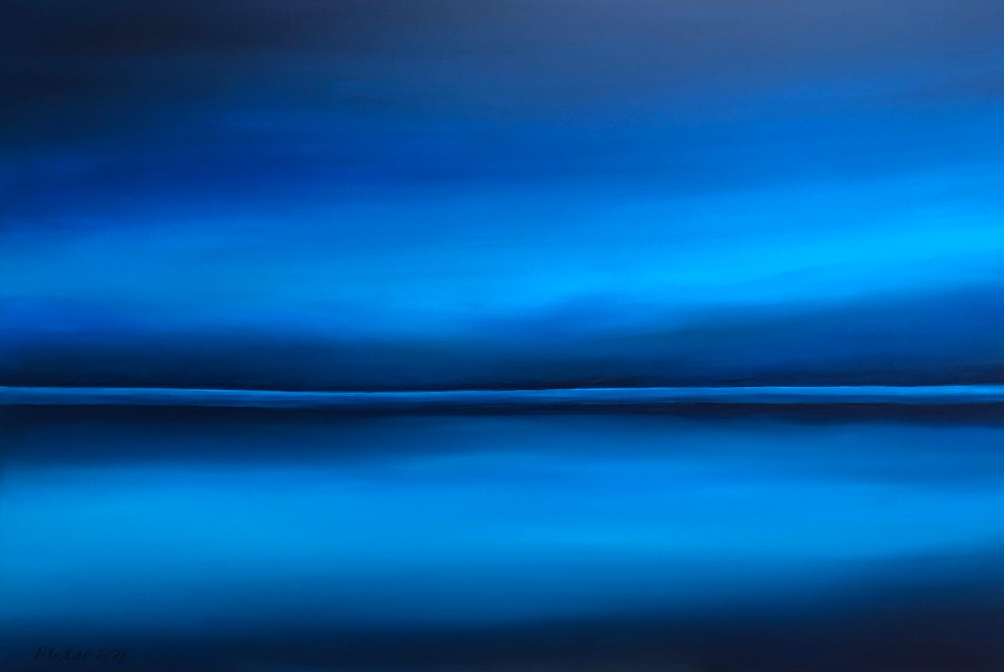 Oceano blu - Paesaggio marino minimalista in acque profonde in vendita 5