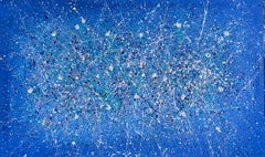 Blaues Meer – action dripping Gemälde