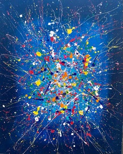 Blue seascape, water from the series "Infinite Flight" yellow, blue, red