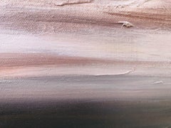 Night Brown Seascape, Acrylic on Canvas, Modern Abstract, 2021, Framed