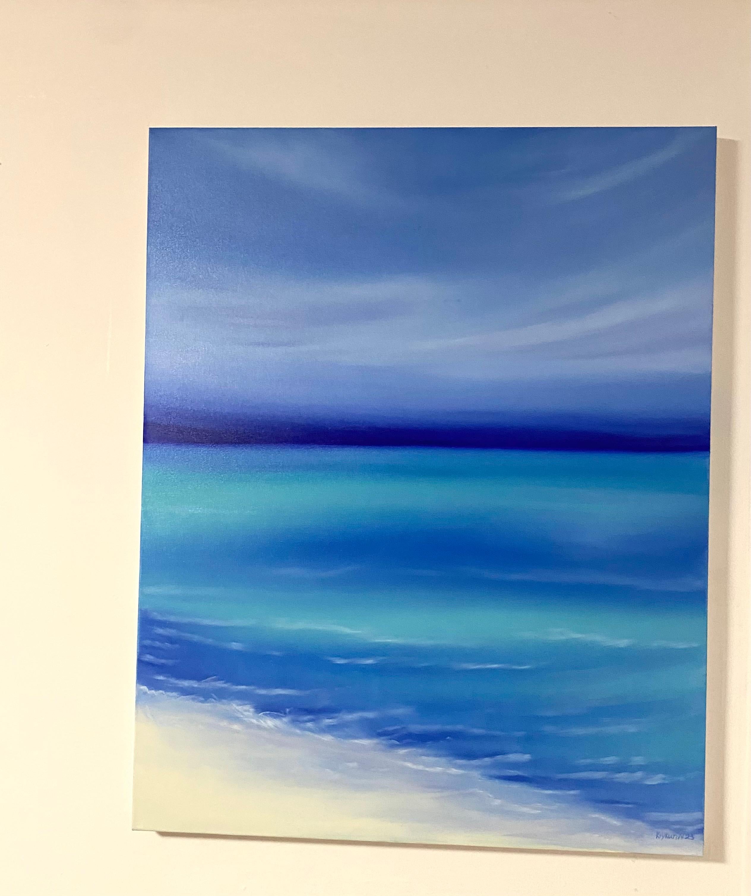Calm azure sea shore, Côte d'Azur , Marine sky line, ocean waves For Sale 9