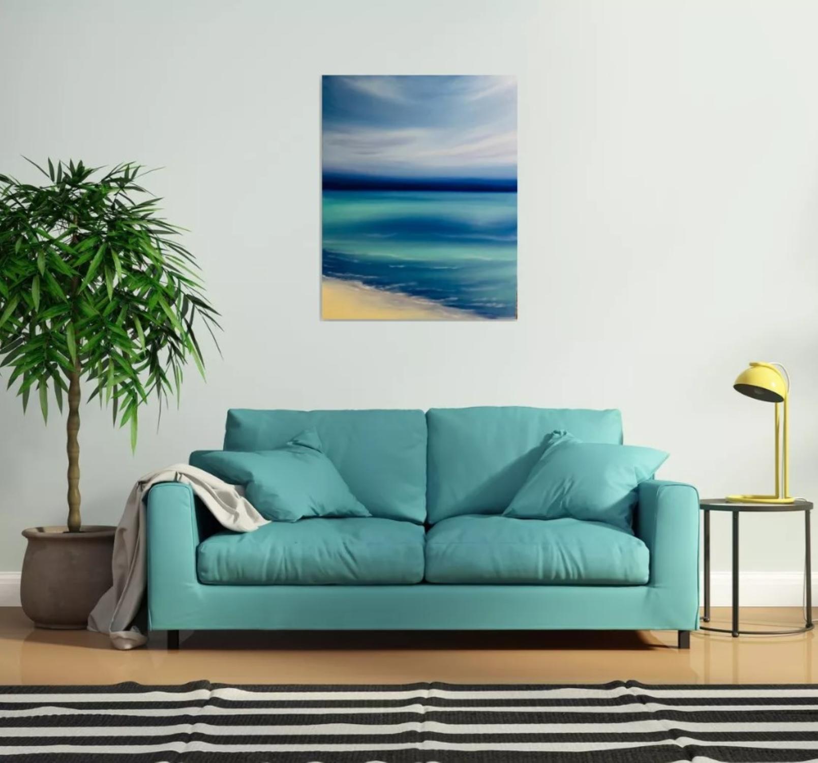 Calm azure sea shore, Côte d'Azur , Marine sky line, ocean waves For Sale 10