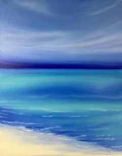 Calm azure sea shore, Côte d'Azur , Marine sky line, ocean waves