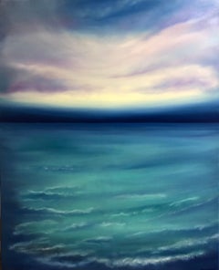 Côte d'Azur , Marine, seascape. Sunset, skyline, turquoise waves