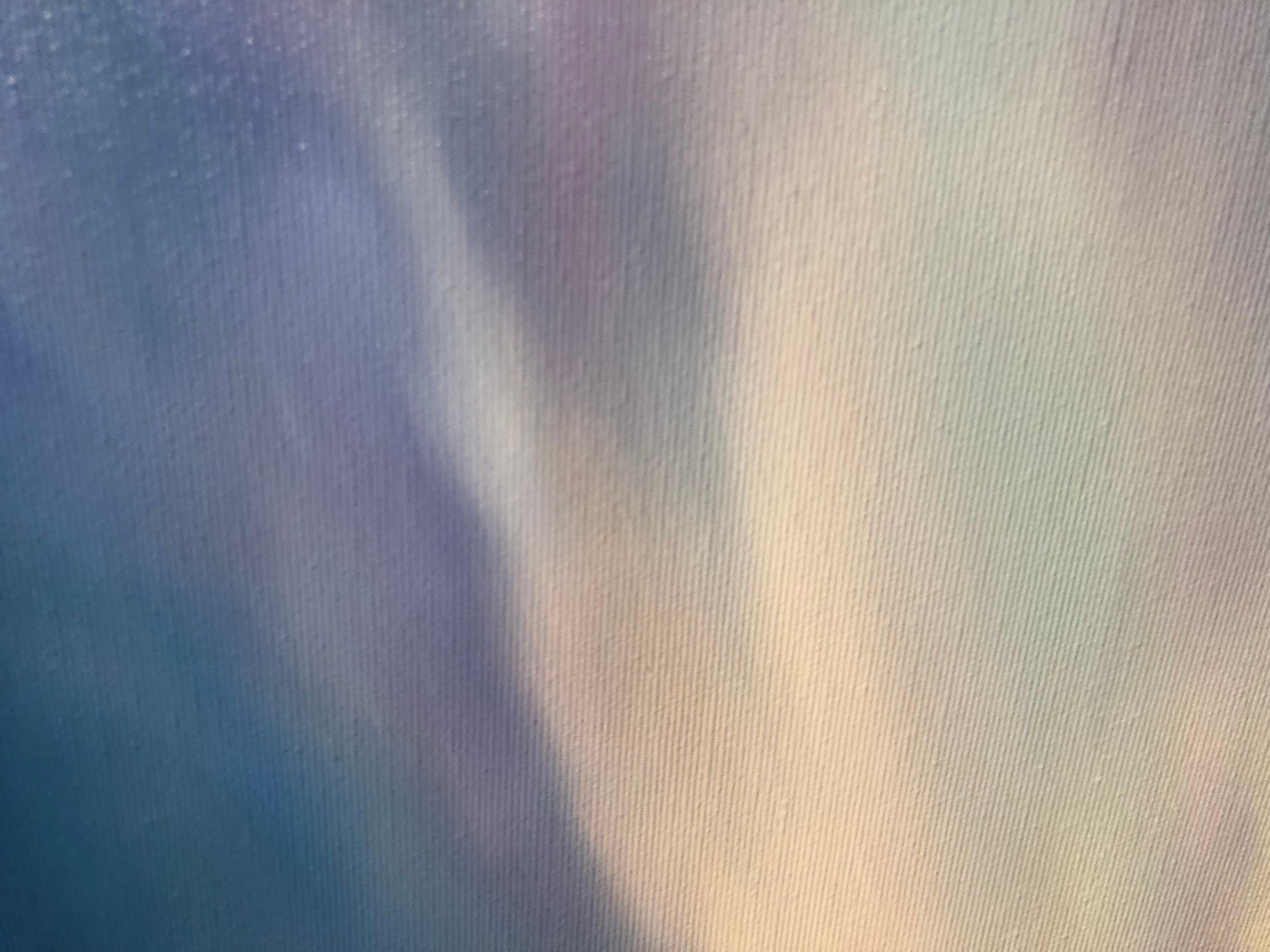 Costa Azul , Marina, paisaje marino. Puesta de sol, horizonte, olas turquesas - Painting Abstracto de Nataliia Krykun