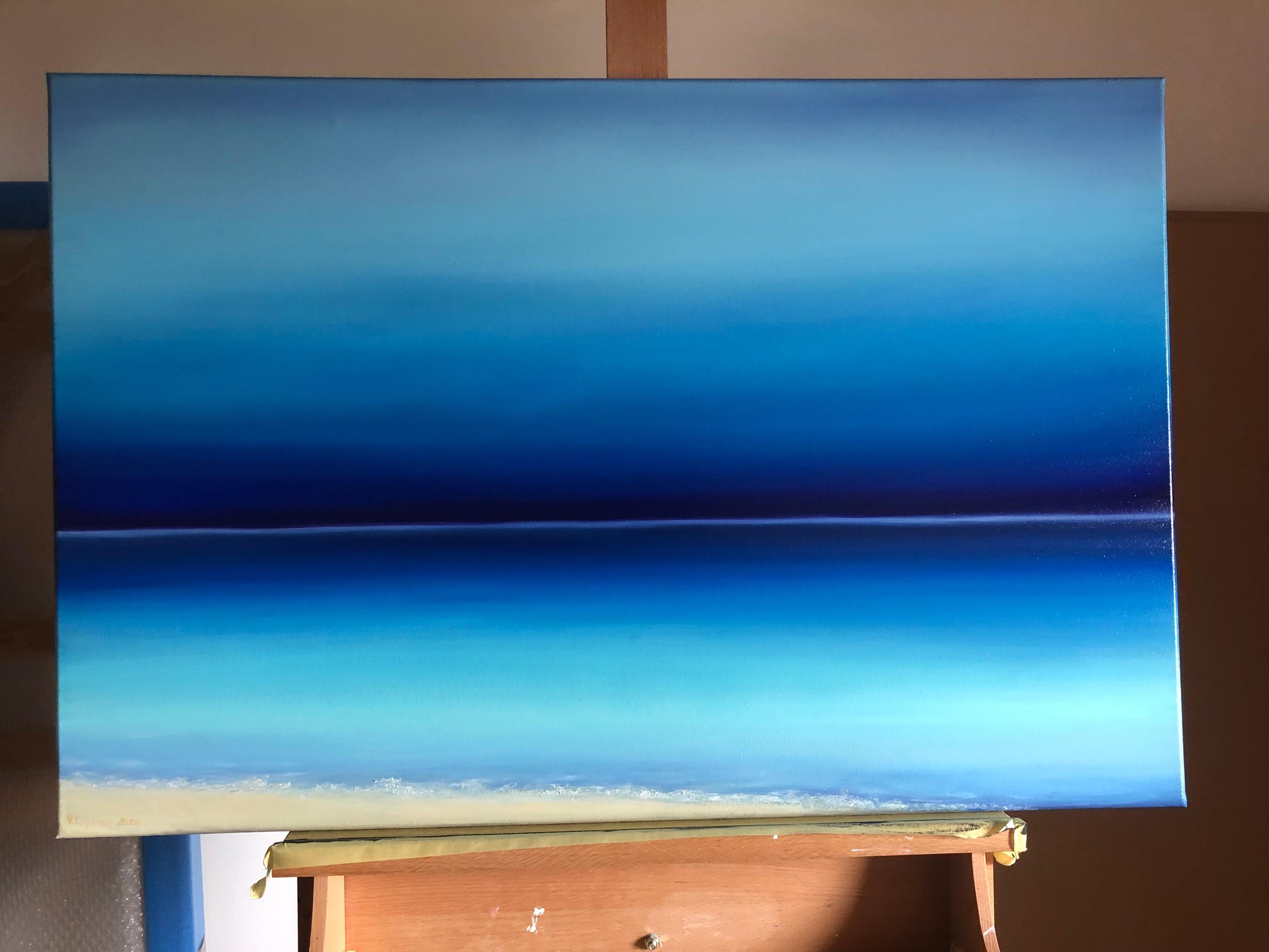 Costa Azul , paisaje marino. Puesta de sol, horizonte, olas turquesas en venta 5