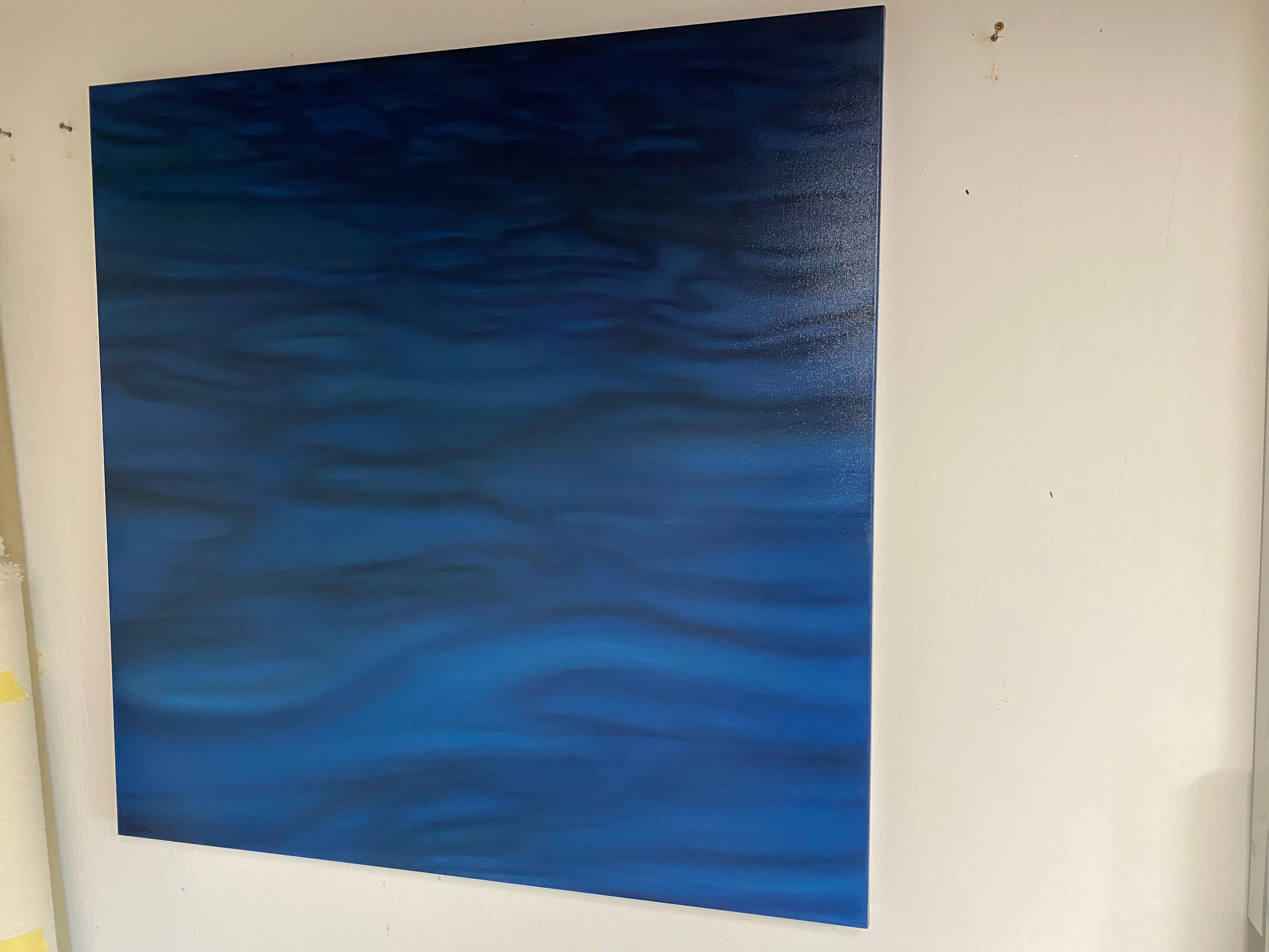 Olas azul profundo - agua Marina, paisaje marino, horizonte - Interior Painting Azul de Nataliia Krykun
