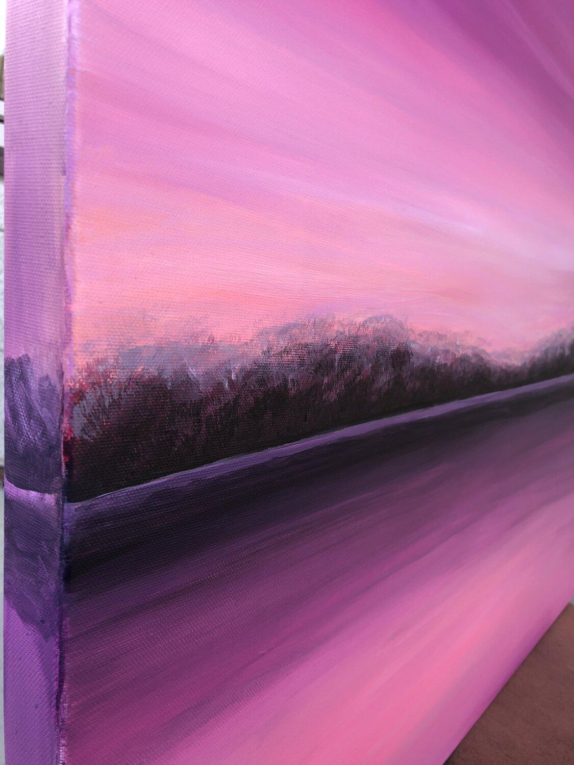 Puesta de sol romántica Lavanda digitalfg - Interior Painting Púrpura de Nataliia Krykun