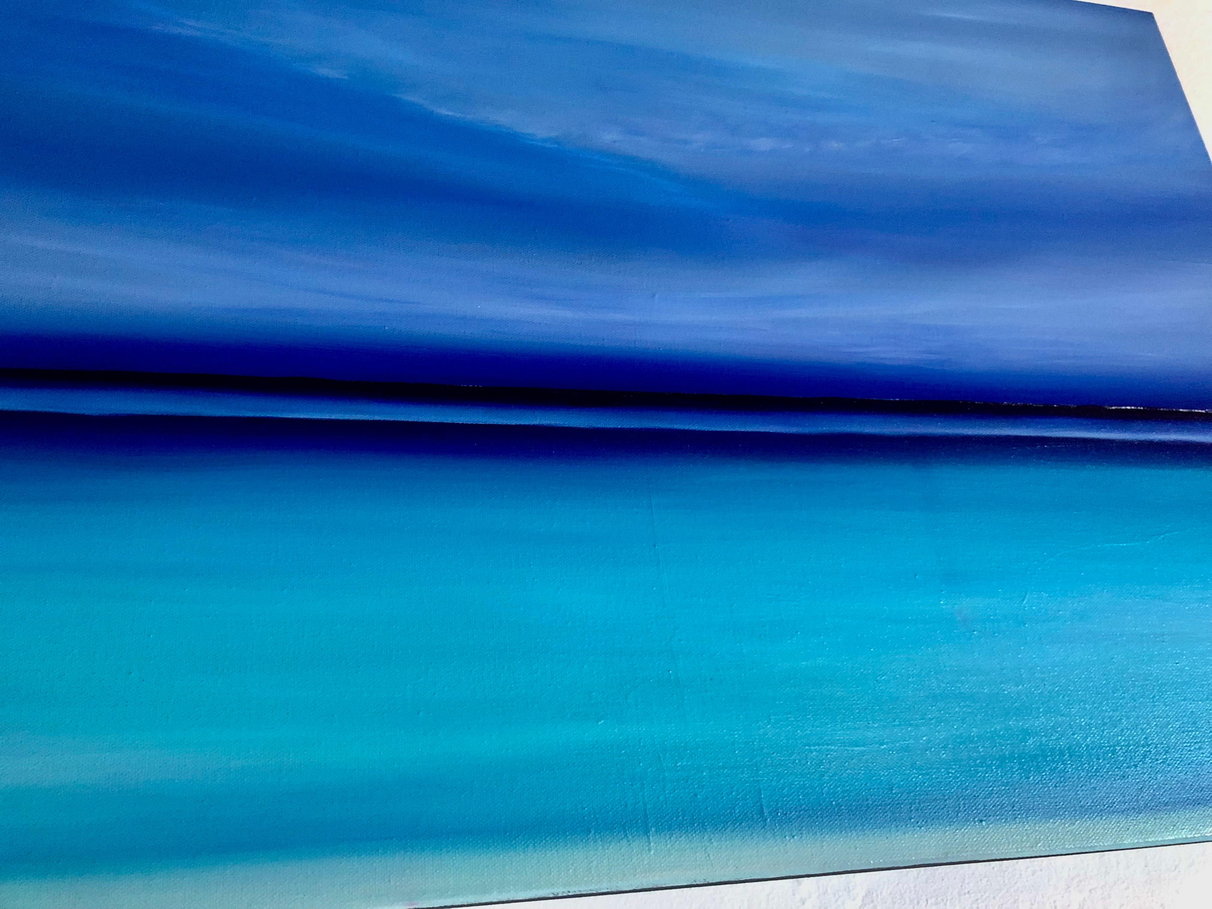 French Riviera , Marine, seascape. Sunset, skyline, turquoise waves For Sale 5