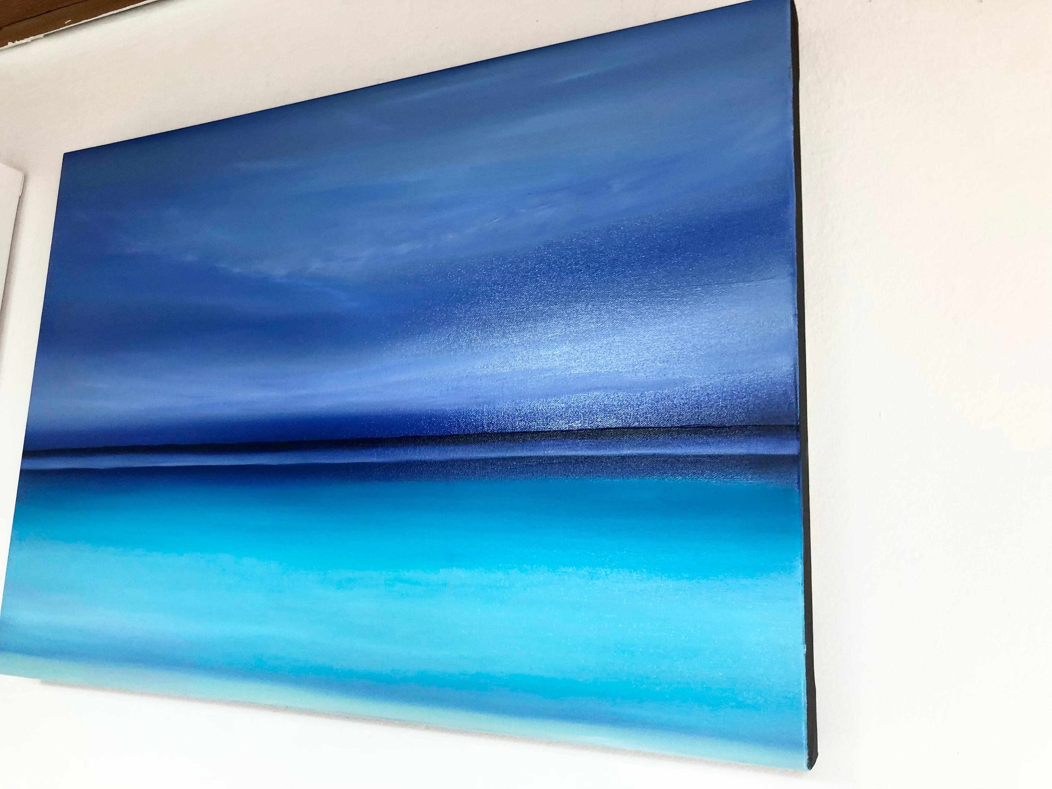 French Riviera , Marine, seascape. Sunset, skyline, turquoise waves For Sale 1