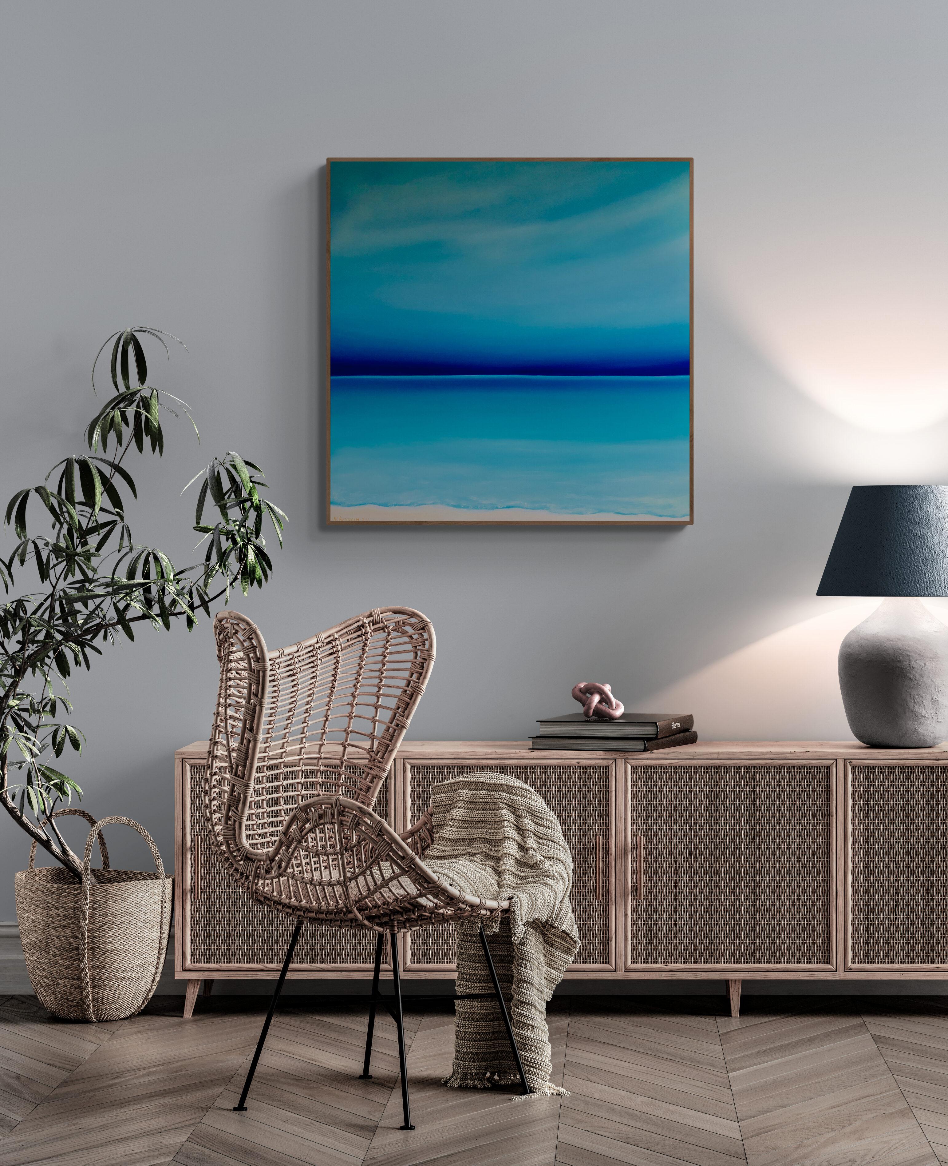 Costa Azzurra, orizzonte turchese - Painting Astratto di Nataliia Krykun