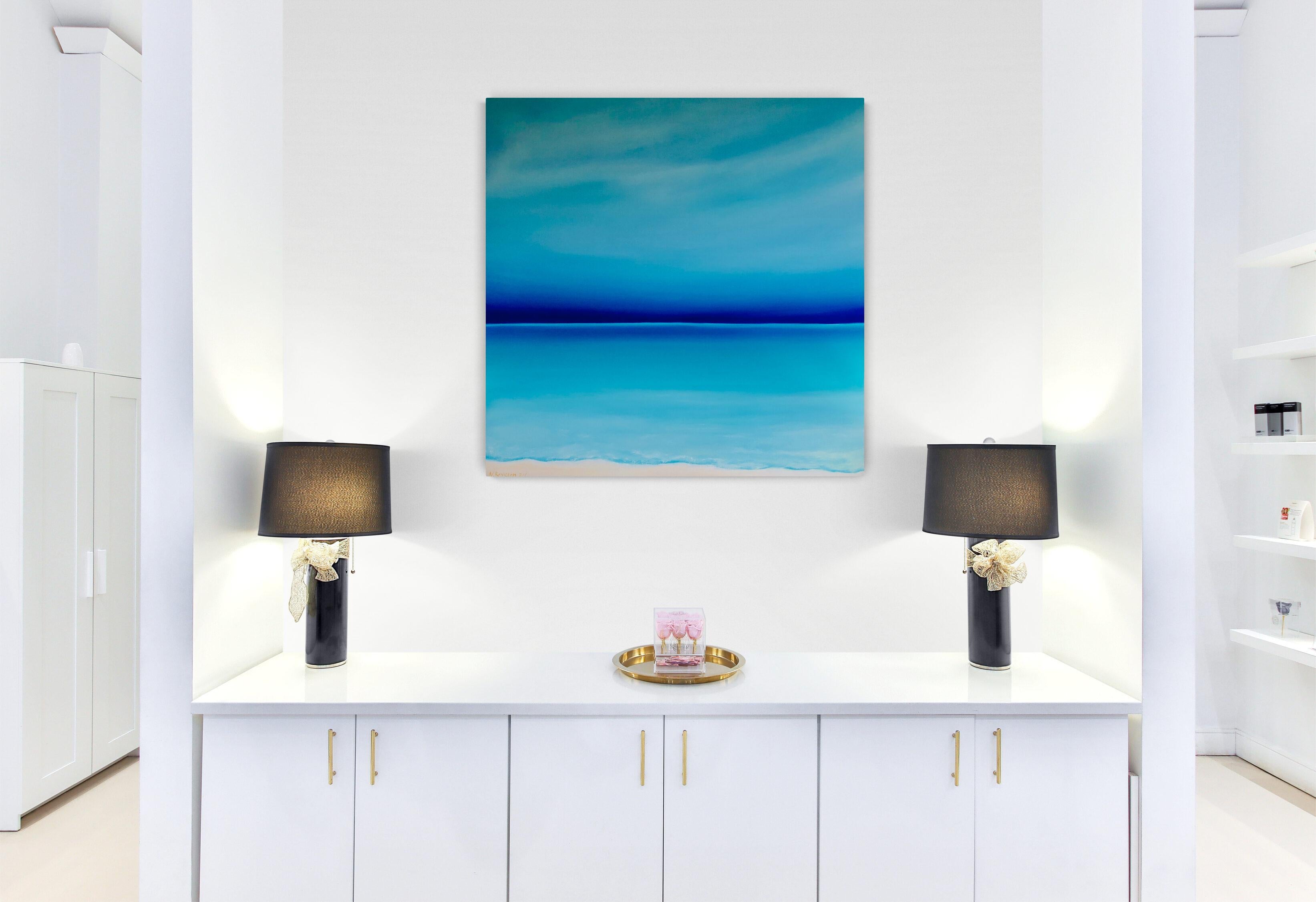 Nel creare questo pezzo, ho riversato la mia anima nel catturare l'essenza di un orizzonte sereno. Utilizzando acrilici e oli, ho mescolato pensieri astratti con tocchi impressionistici, creando una danza semi-astratta tra mare e cielo. Le varie