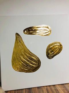 From the Series “Asterism” - gold leaf on white, textured