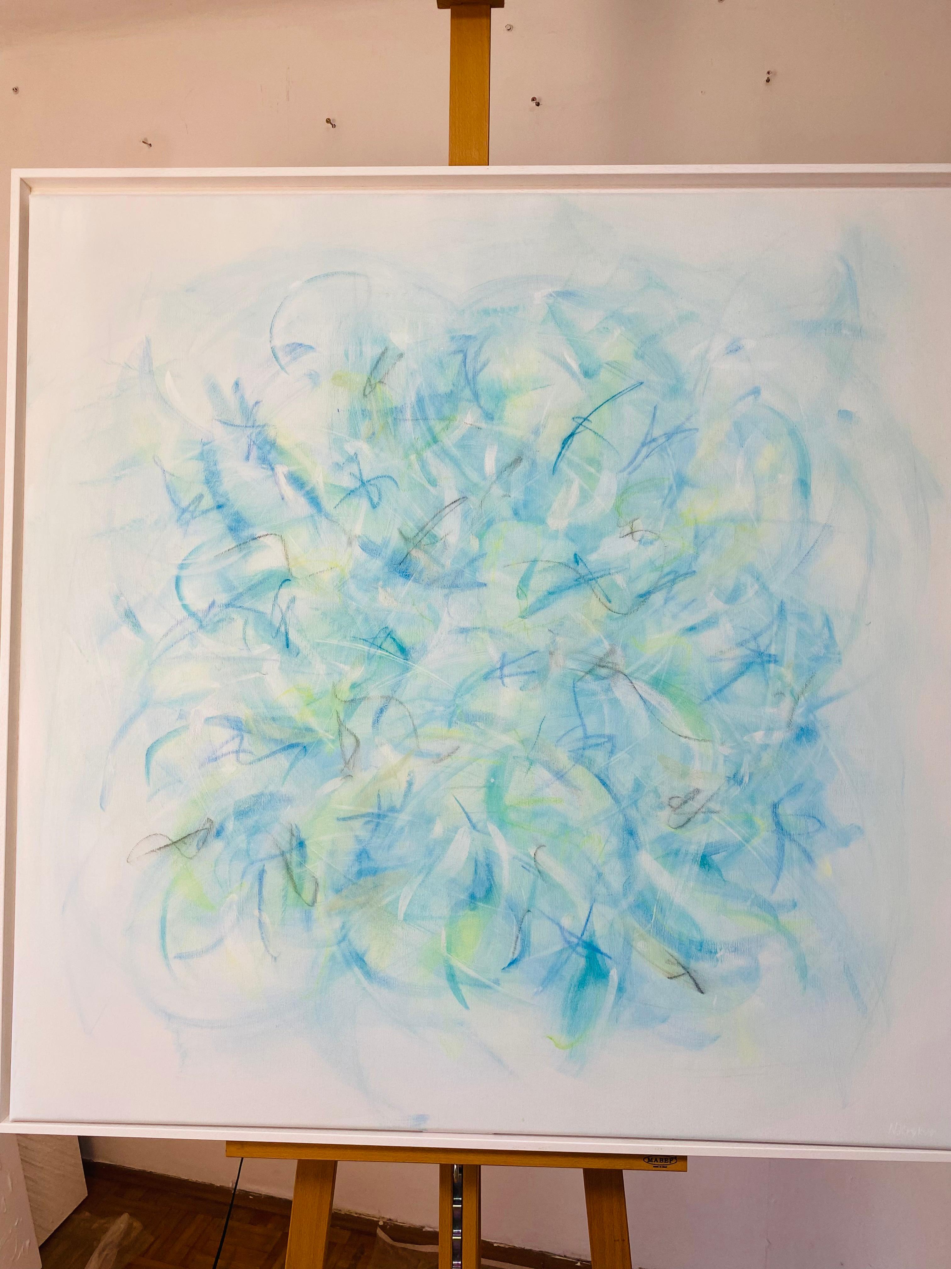 Aus der Serie „Blooming Spring“ – Abstraktionen blühen (Grau), Interior Painting, von Nataliia Krykun