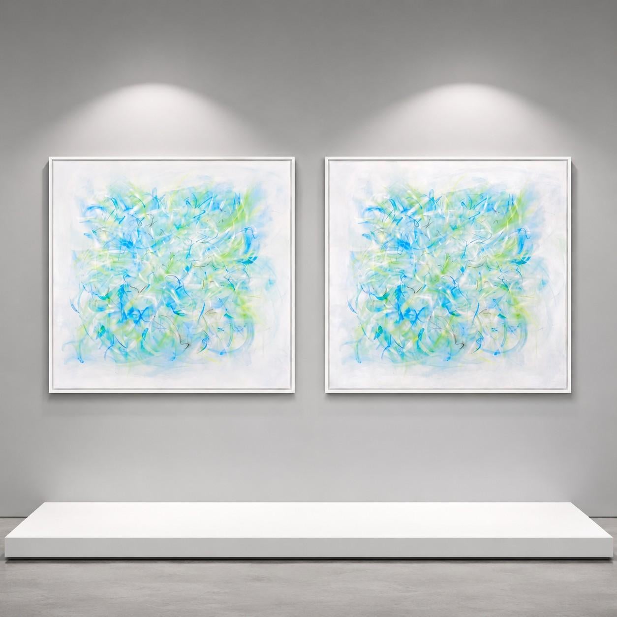 Nataliia Krykun Still-Life Painting - Blooming Spring Abstract Painting with Gold Leaf, 150x300 cm