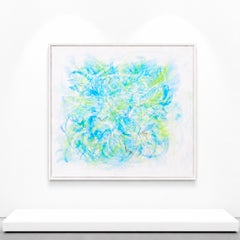 Blooming Spring Abstract Painting with Gold Leaf, 150cm