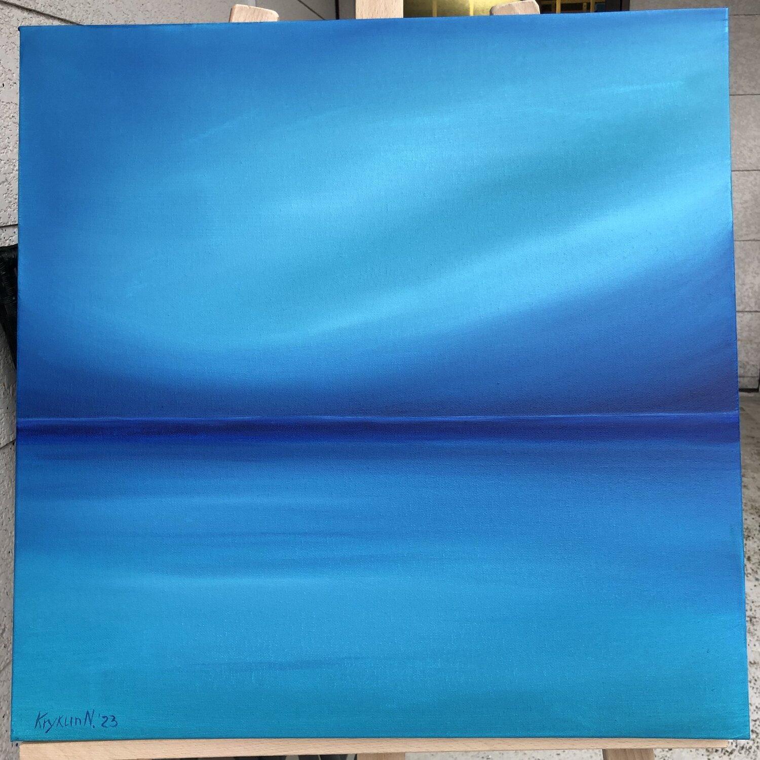 From the Series Blue Lagoon Ocean 2092023 - Abstract Painting by Nataliia Krykun