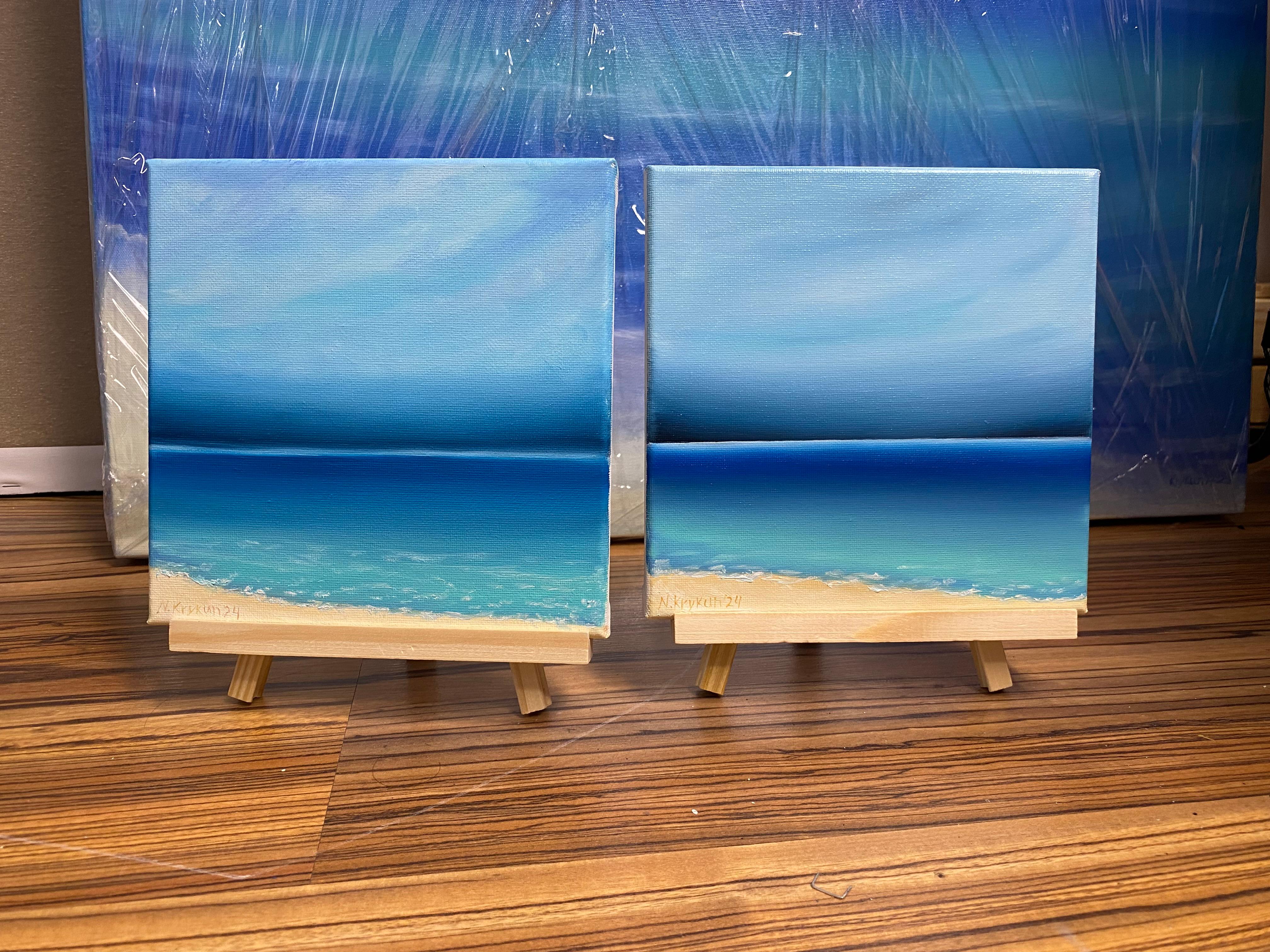 De la série French Riviera-2  - paysage marin horizon bleu, vagues, ligne d'horizon en vente 2