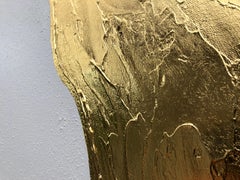 From the Series “Ocean Waves” -  gold leaf on white, textured