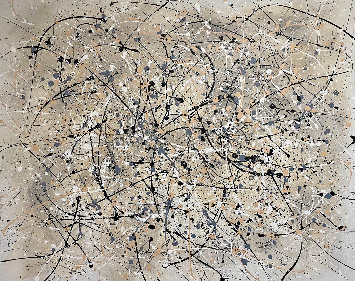 Galaxy in nudefarbenen Tönen - pastell, ruhiges Interieur im skandinavischen Stil
