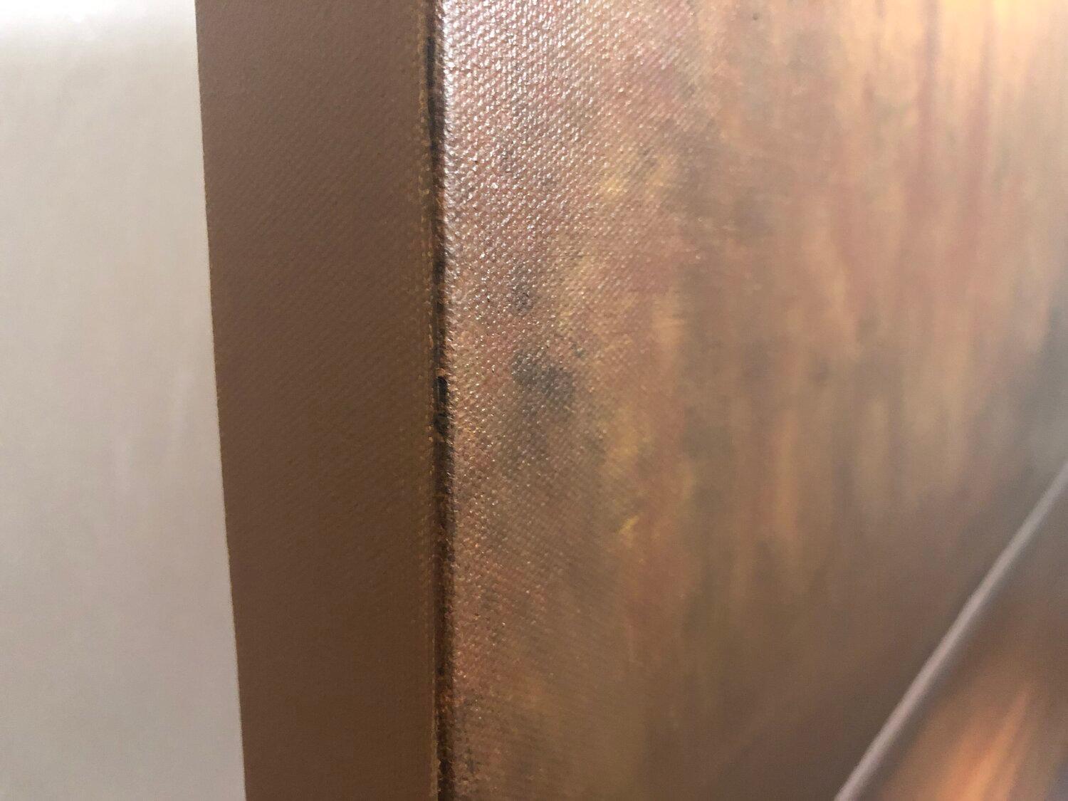 „Golden brown autumn in Bavaria„  minimalism abstraction seascape - Painting by Nataliia Krykun