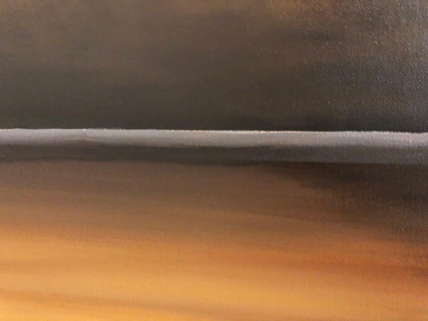 „Golden brown autumn in Bavaria„  minimalism abstraction seascape - Abstract Painting by Nataliia Krykun