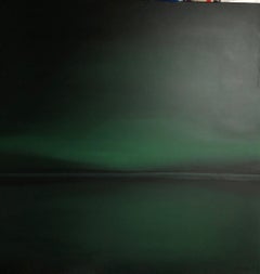"Lago verde y oscuro" - minimalismo abstracción paisaje marino agua