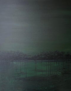 Peinture acrylique « Paysage marin vert », paysage abstrait moderne, 2023