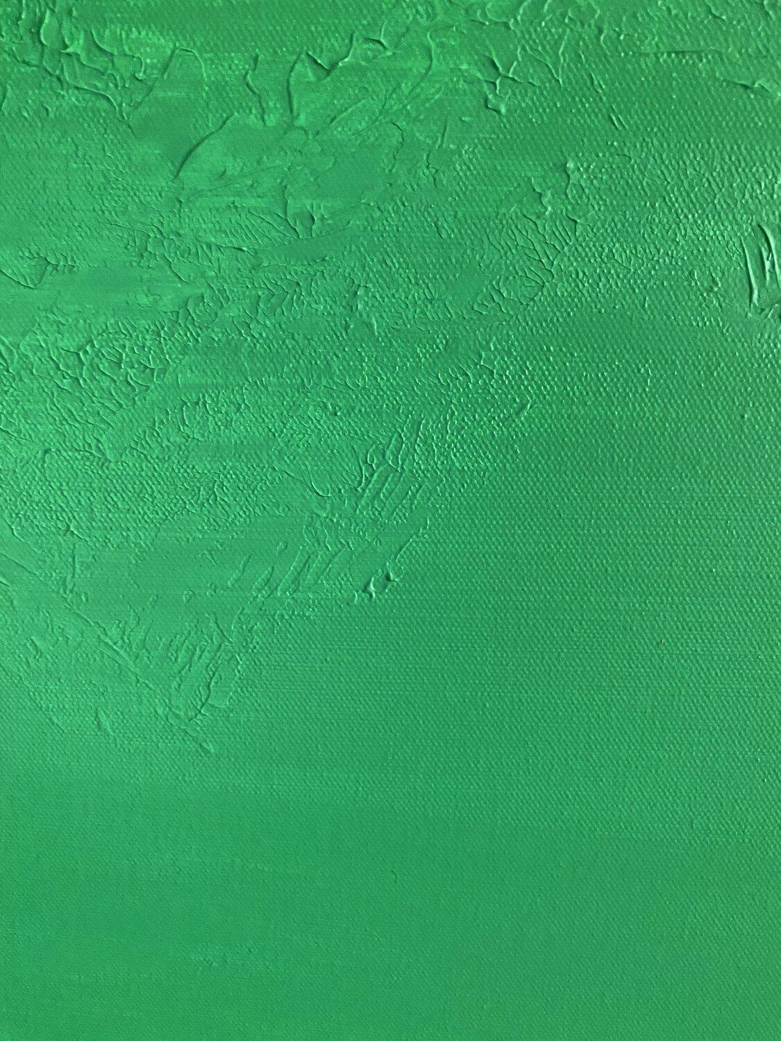 Paisaje marino verde, horizonte, agua, mar escayola 3d - Painting Abstracto de Nataliia Krykun