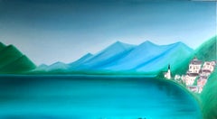 "Hallstatt am Hallstätter See" Austria, montagne, paesaggio marino, acqua, architettura