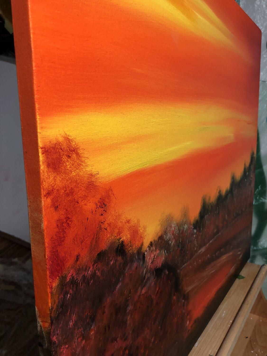 Paesaggio rosso fuoco in vendita 1