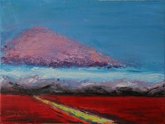 Paysage bleu rouge