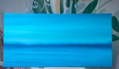 Hellblaues Meer – türkisfarbenes Wasser und Meereshimmel, blaue Meereslandschaft, Wellen