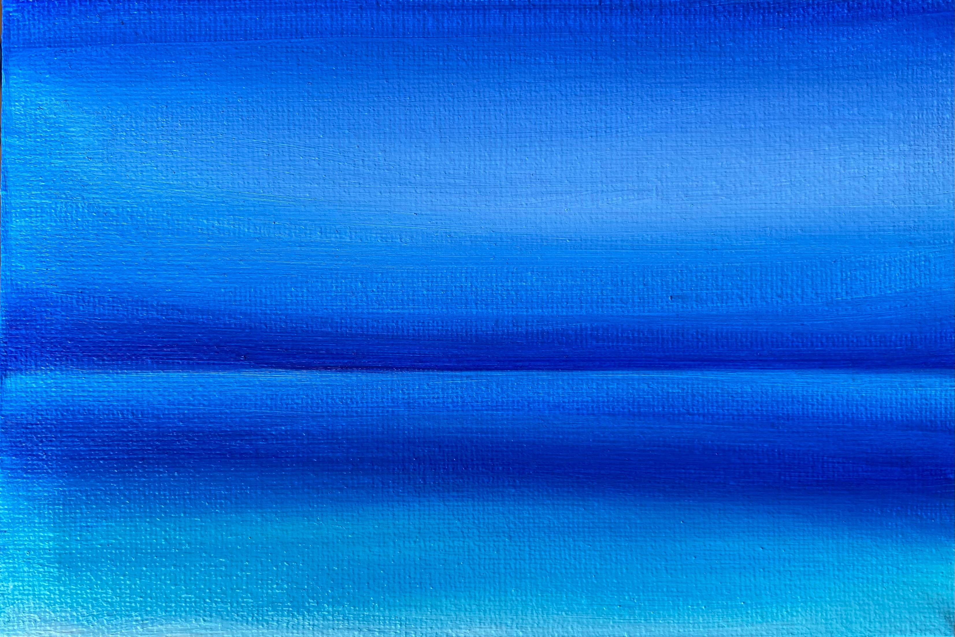 Paisaje marino minimalista: lago azul, agua, horizonte, océano en venta 2