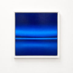 Abstrakte Malerei „Navy Sea Horizon“, Meereslandschaft, 150 x 150 cm – Wasser, Meer, Himmel