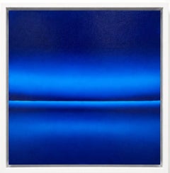 Abstrakte Malerei „Navy Sea Horizon“, Meereslandschaft, 150 x 150 cm – Wasser, Meer, Himmel