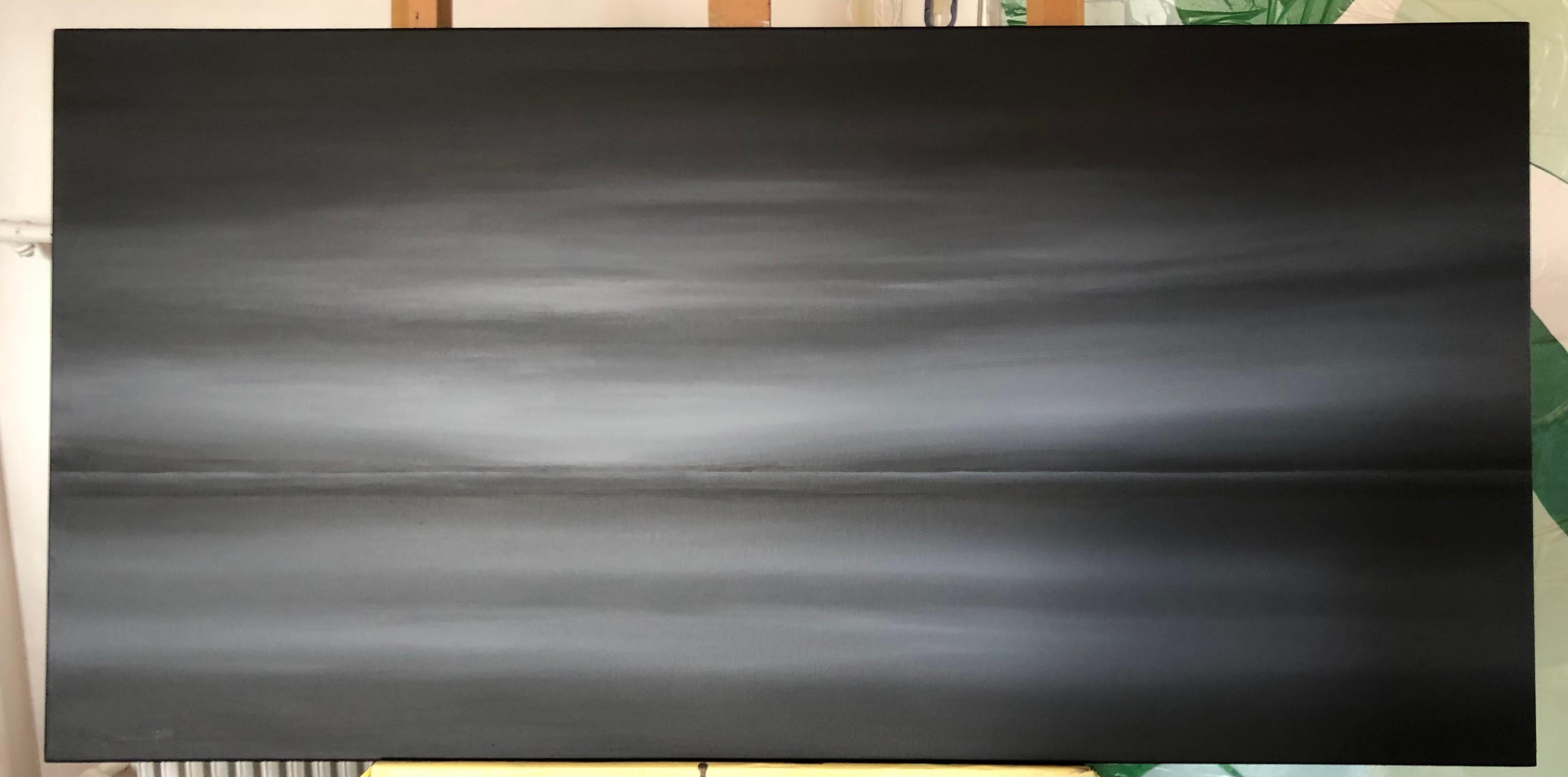 Night Sea - dark minimalism landscape, water, seascape For Sale 2