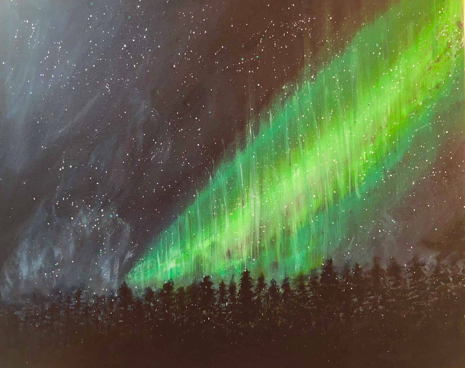 Interior Painting de Nataliia Krykun - Aurora Boreal, Luces del Norte