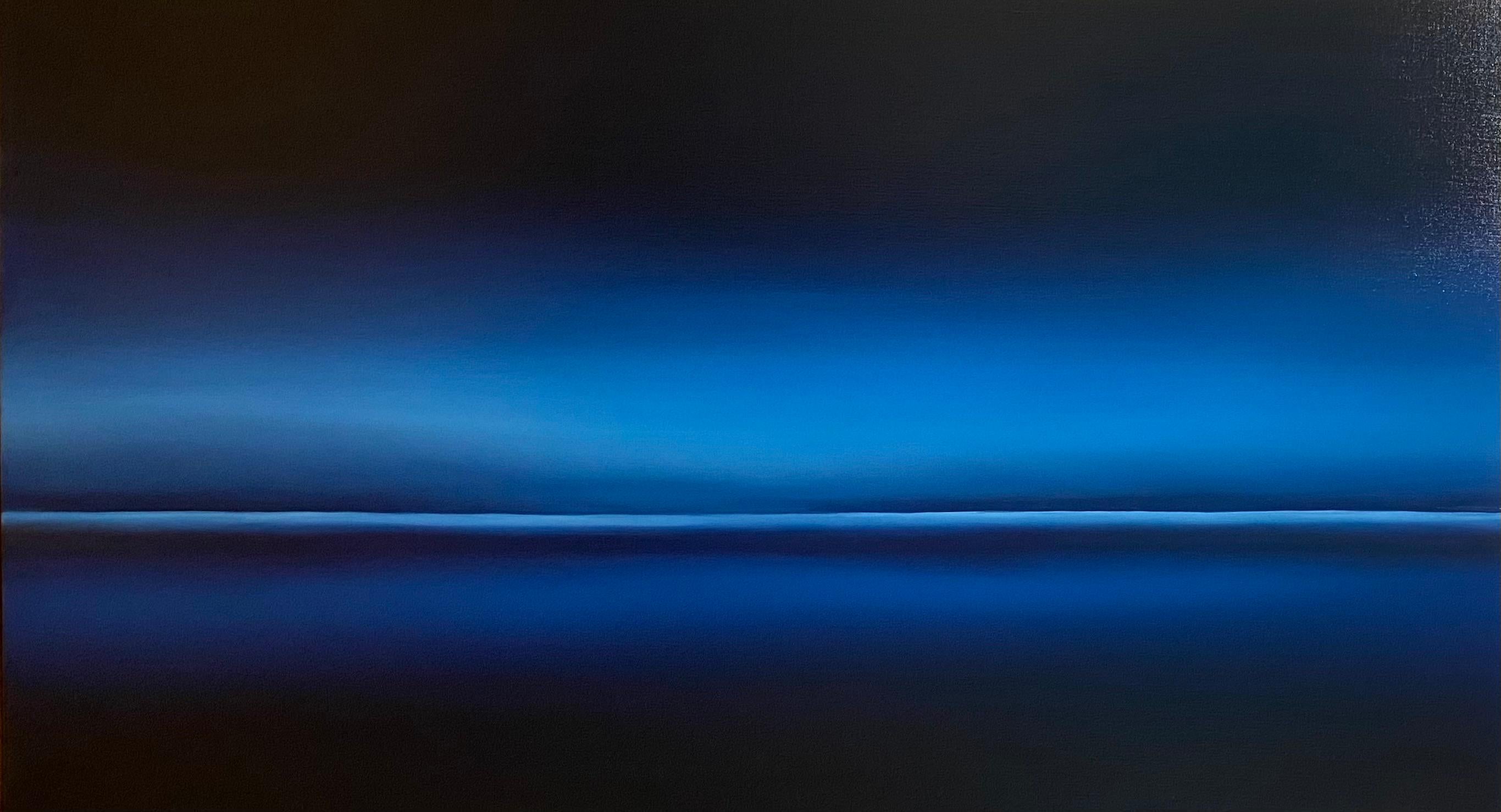 Océano, agua azul profundo, -  verano, ola, paisaje marino, minimalista - Painting de Nataliia Krykun