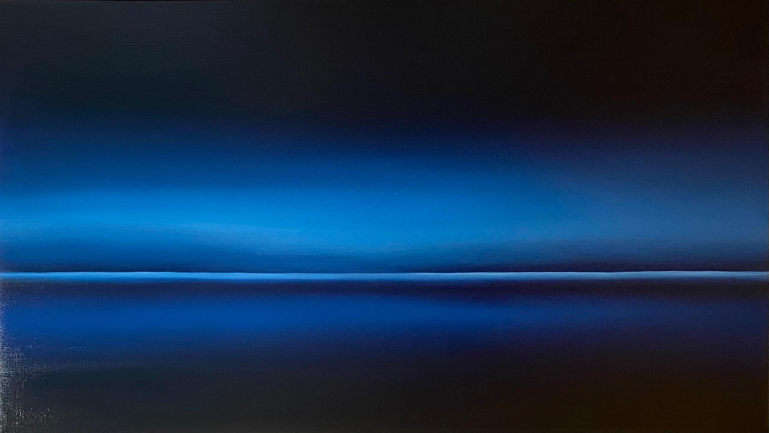 Océano, agua azul profundo, -  verano, ola, paisaje marino, minimalista - Interior Painting Negro de Nataliia Krykun