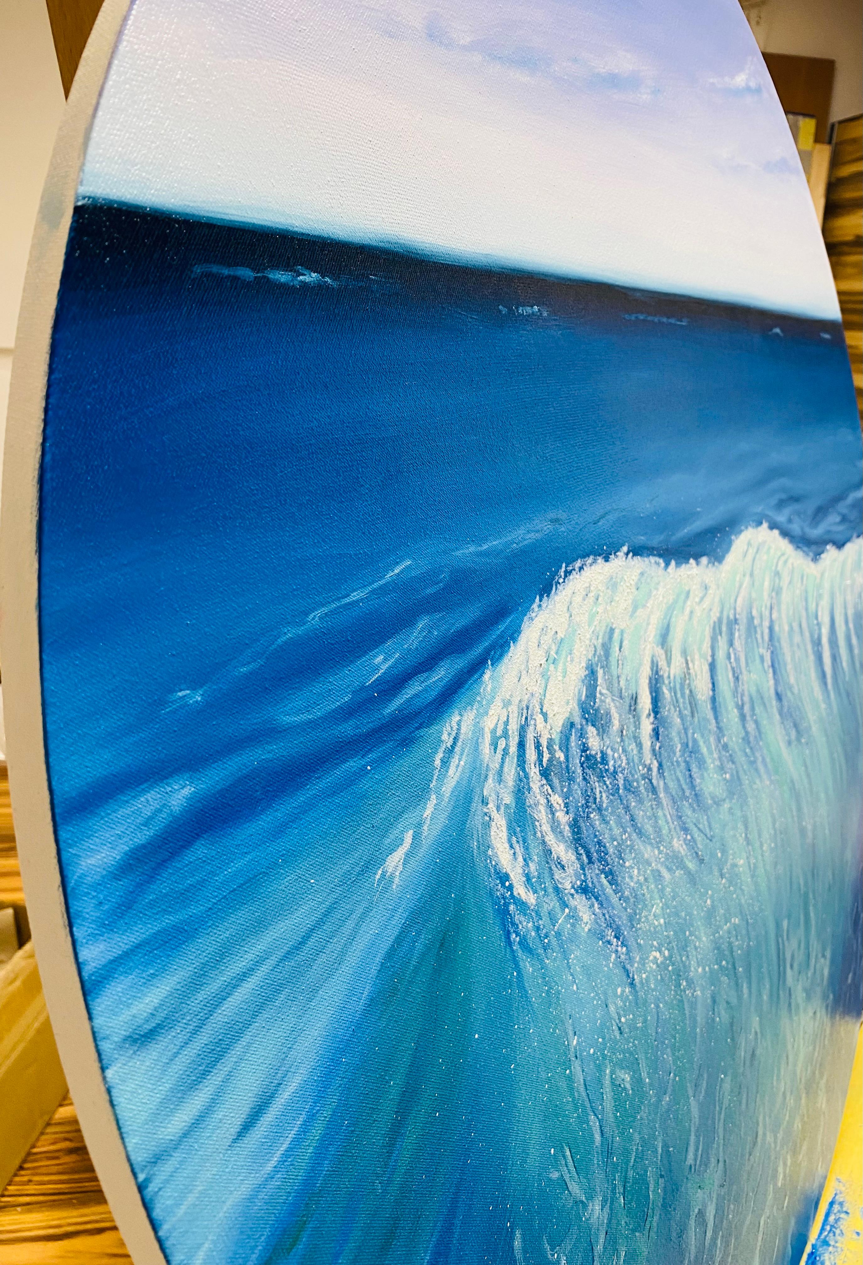 Ola del océano - Agua turquesa y horizonte oceánico, paisaje marino azul, olas en venta 5
