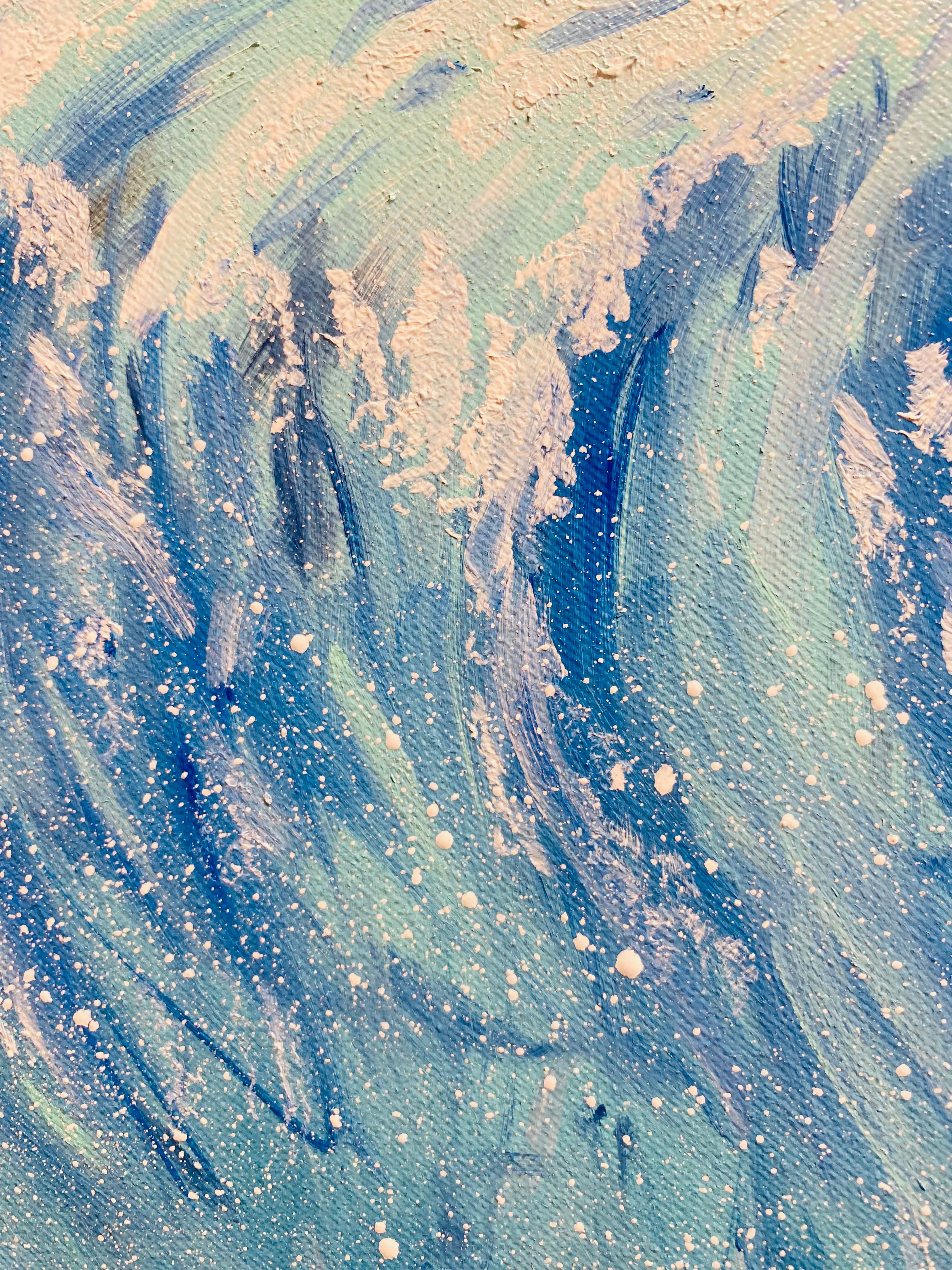 Ola del océano - Agua turquesa y horizonte oceánico, paisaje marino azul, olas en venta 1