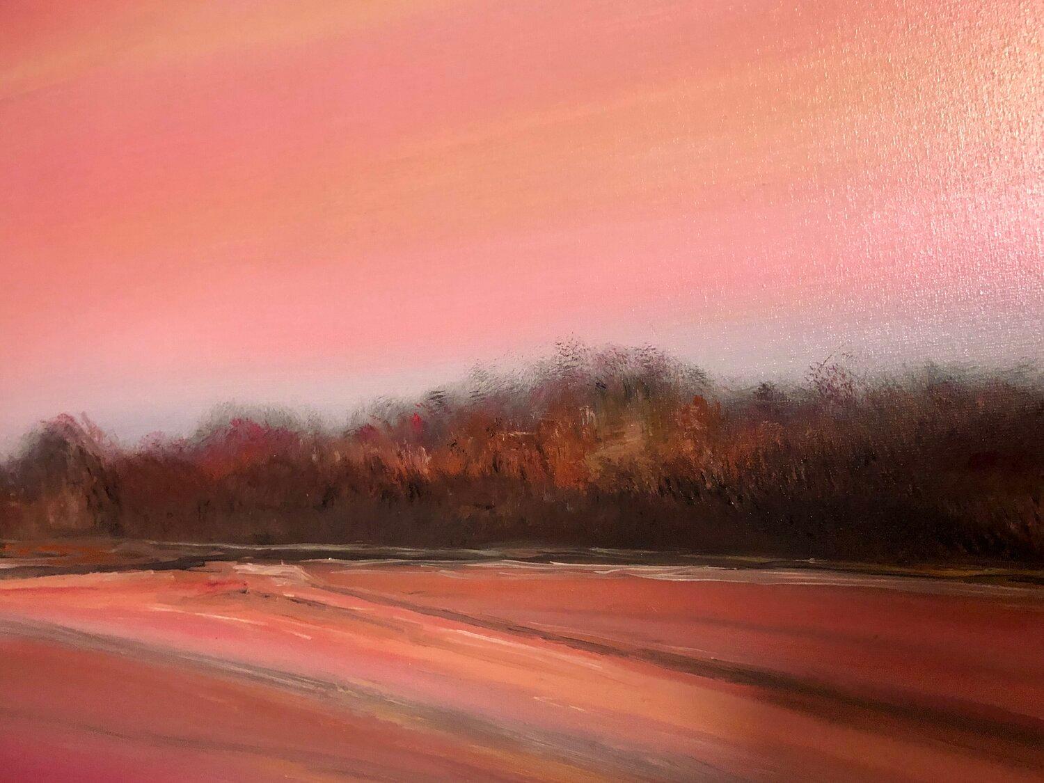 Atardecer Rojo Rosa, Pelusa de Melocotón - Painting de Nataliia Krykun