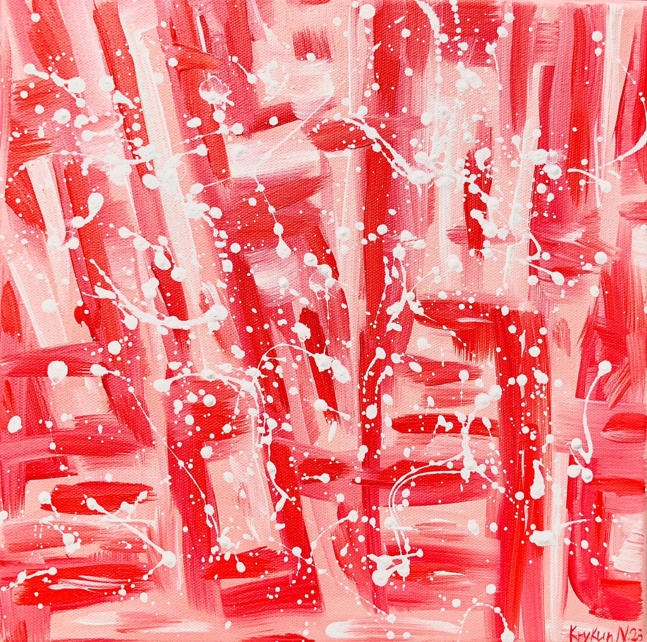 La superficie rossa intensa, che sfida lo spettatore a confrontarsi con questo colore rosso intenso, è affascinante.
Grazie all'intenso gioco di colori e alla tridimensionalità, lo spettatore ha un numero estremamente elevato di nuove