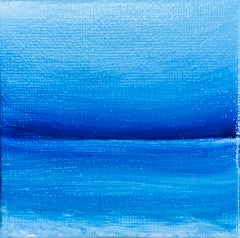 Paysage marin bleu - Coucher de soleil, horizon, vagues turquoises