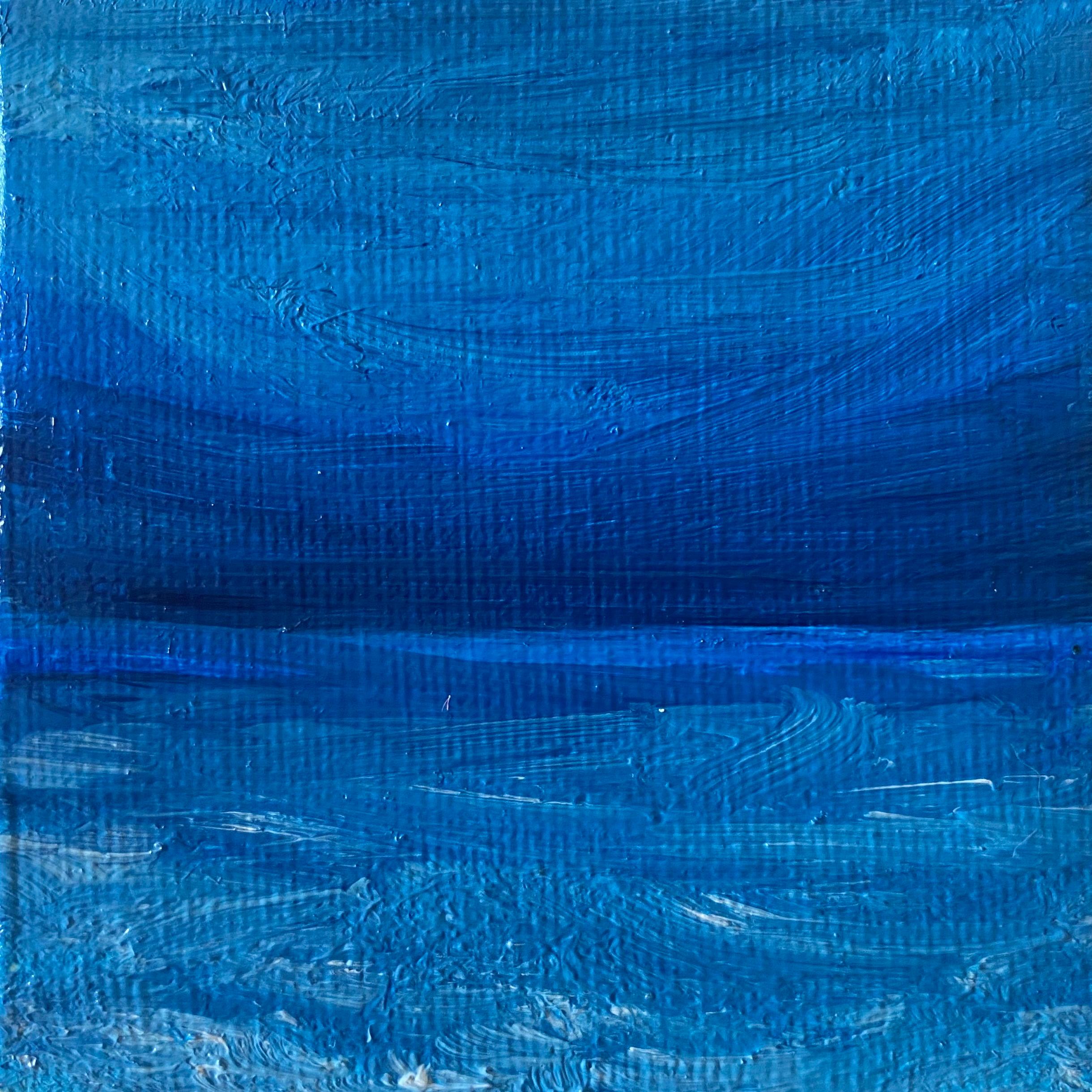 Paisaje marino azul - Puesta de sol, horizonte, Agua  ondas en venta 2